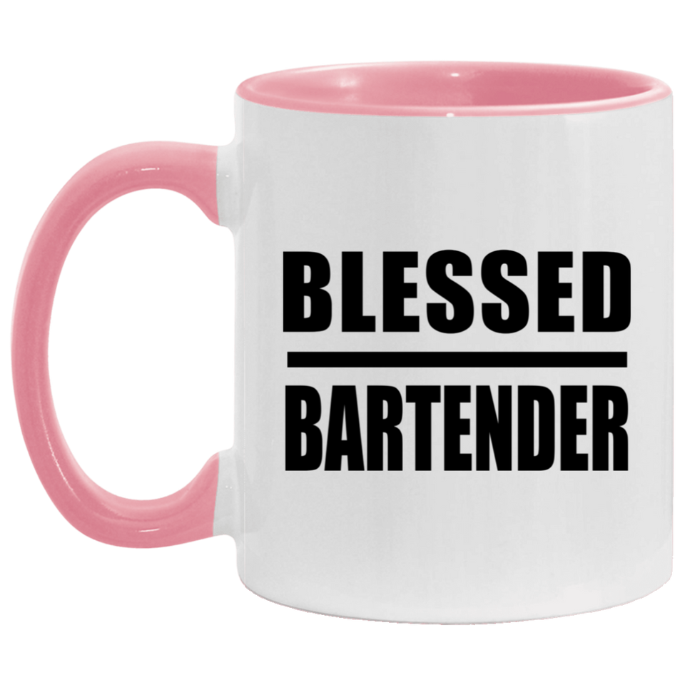 Blessed Bartender - 11oz Accent Mug Pink