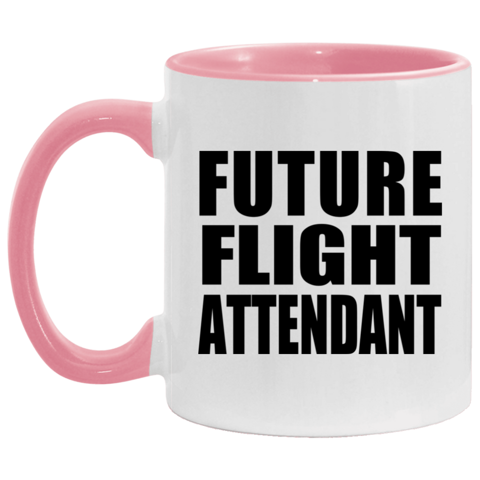 Future Flight Attendant - 11oz Accent Mug Pink