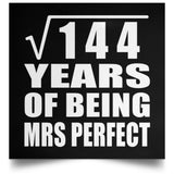 12th Anniversary Square Root of 144 Years of Mrs Perfect - Poster Square