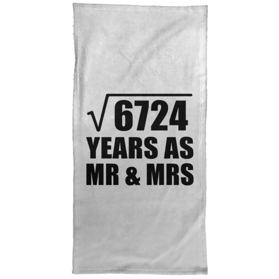 82nd Anniversary Square Root of 6724 Years As Mr & Mrs - Hand Towel