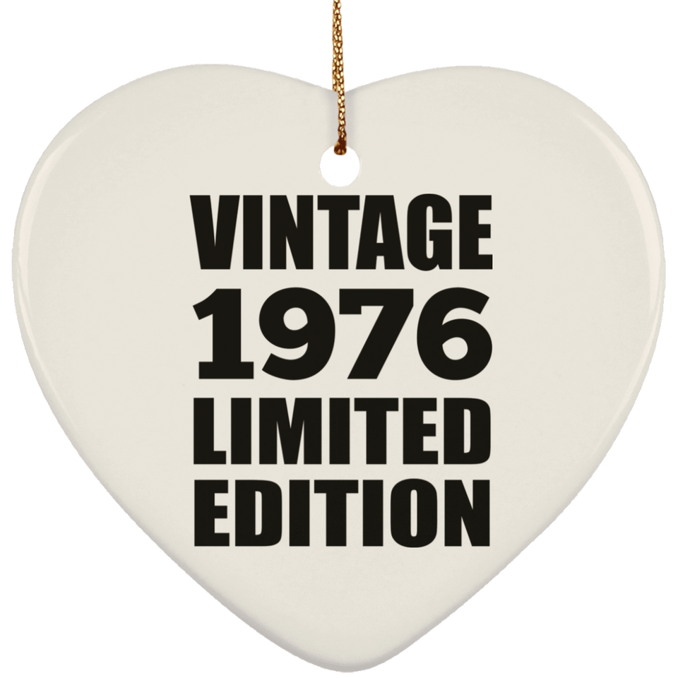 48th Birthday Vintage 1976 Limited Edition - Heart Ornament