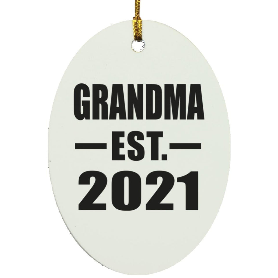 Grandma Established EST. 2021 - Oval Ornament