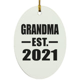Grandma Established EST. 2021 - Oval Ornament