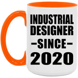 Industrial Designer Since 2020 - 15oz Accent Mug Orange