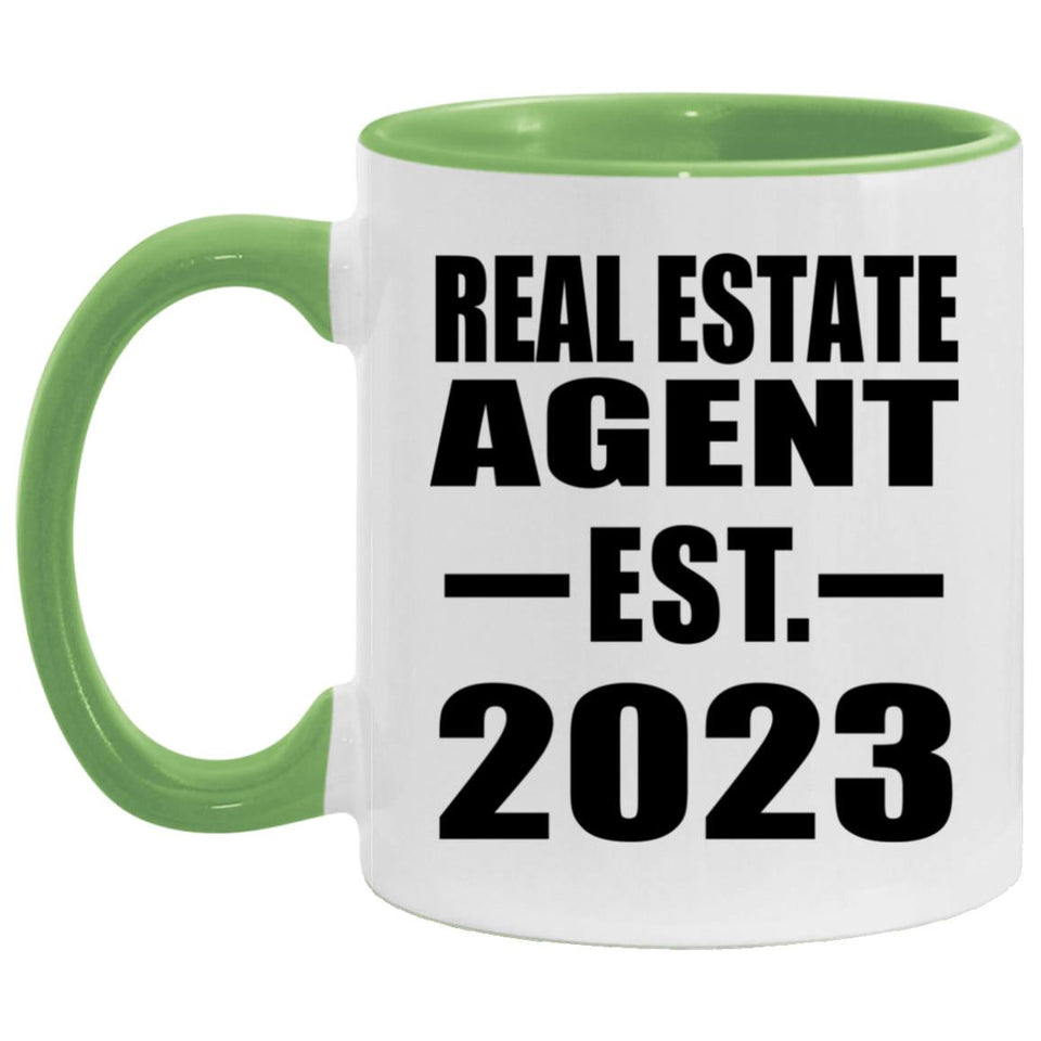 Real Estate Agent Established EST. 2023 - 11oz Accent Mug Green