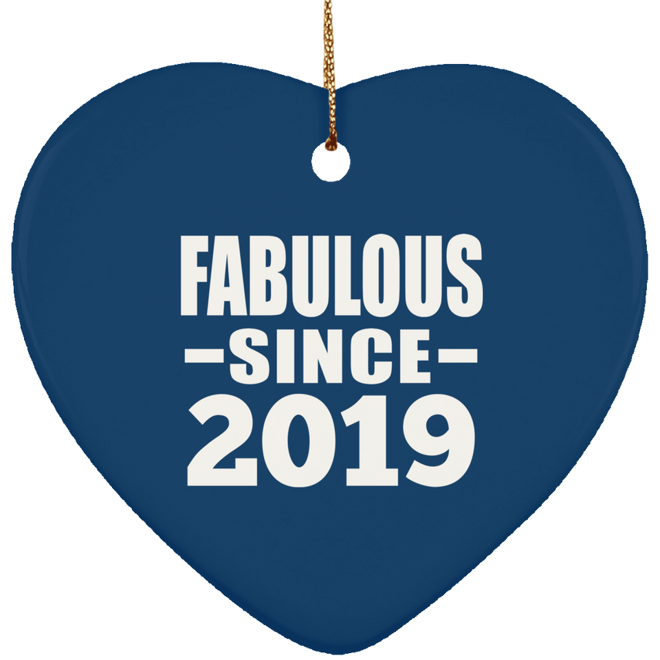 5th Birthday Fabulous Since 2019 - Heart Ornament