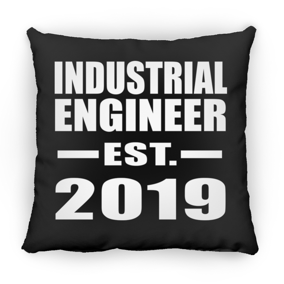 Industrial Engineer Established EST. 2019 - Throw Pillow Black