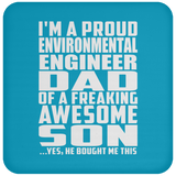 Proud Environmental Engineer Dad Of Awesome Son - Drink Coaster