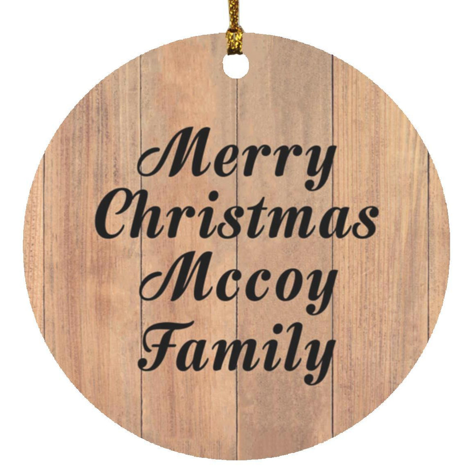 Merry Christmas Mccoy Family - Circle Ornament C