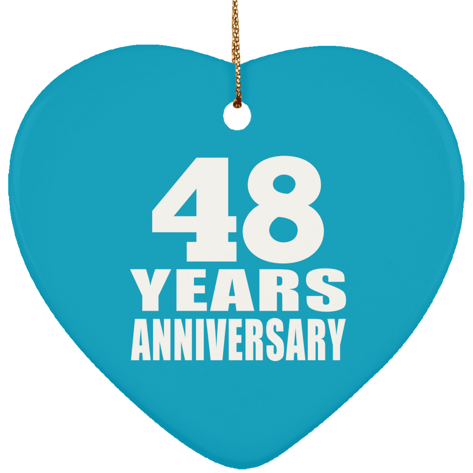 48th Anniversary 48 Years - Heart Ornament