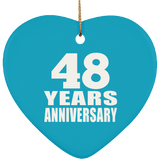 48th Anniversary 48 Years - Heart Ornament