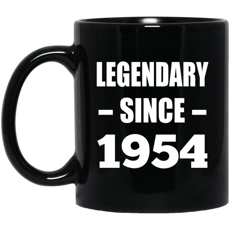 70th Birthday Legendary Since 1954 - 11oz Coffee Mug Black