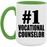 Number One #1 Vocational Counselor - 15oz Accent Mug Green