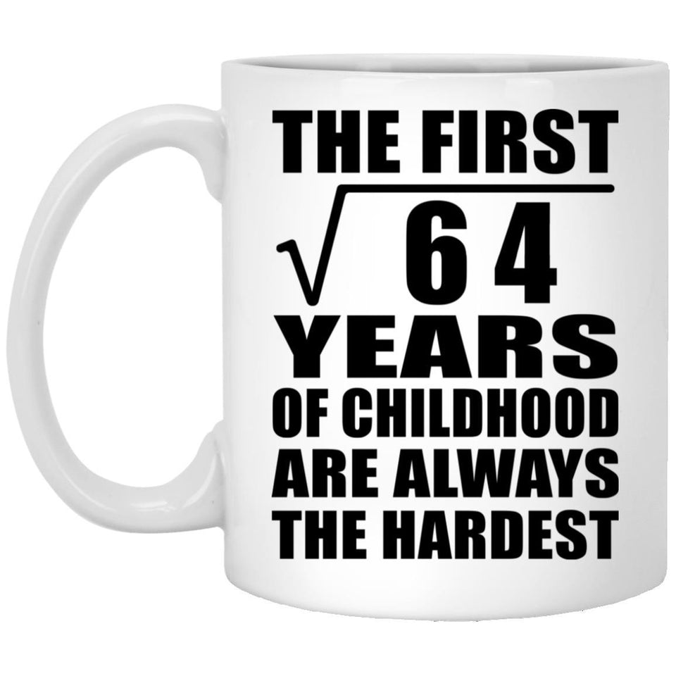 8th Birthday Square Root of 64 Years of Childhood - 11oz Coffee Mug