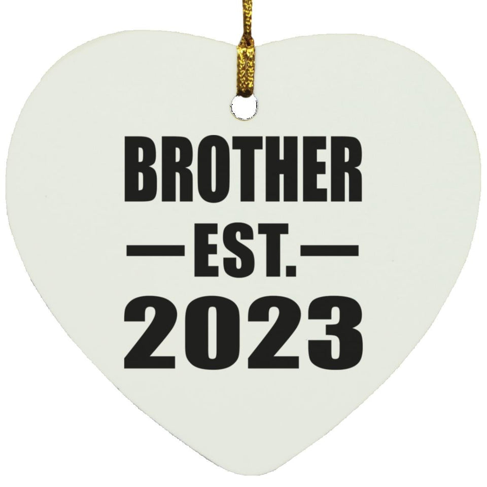 Brother Established EST. 2023 - Heart Ornament