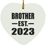 Brother Established EST. 2023 - Heart Ornament