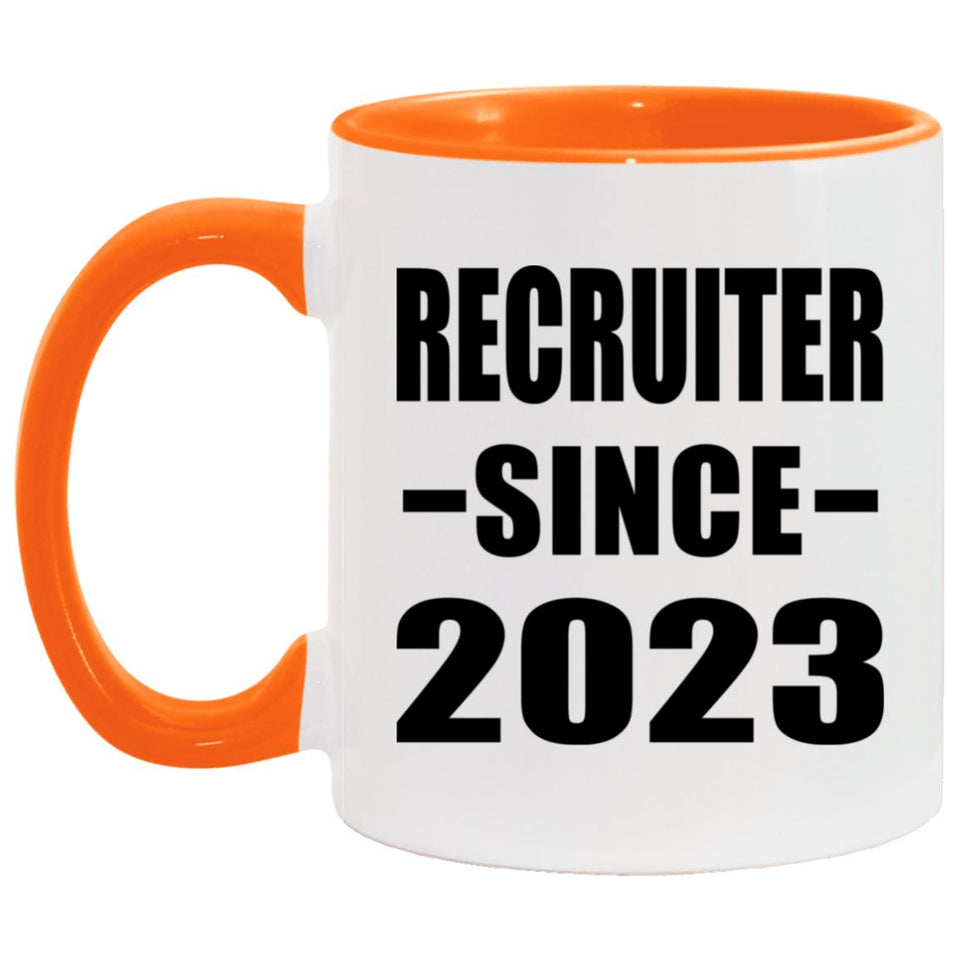 Recruiter Since 2023 - 11oz Accent Mug Orange