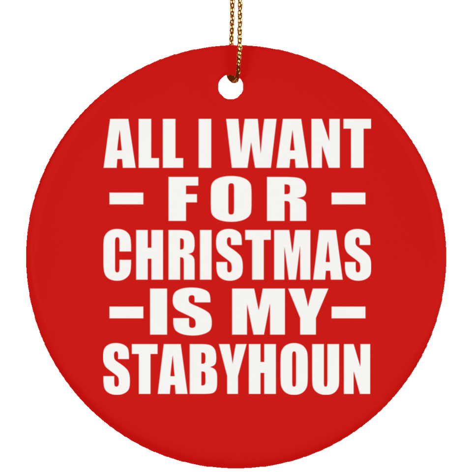 All I Want For Christmas Is My Stabyhoun - Circle Ornament