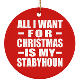 All I Want For Christmas Is My Stabyhoun - Circle Ornament