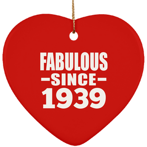 85th Birthday Fabulous Since 1939 - Heart Ornament