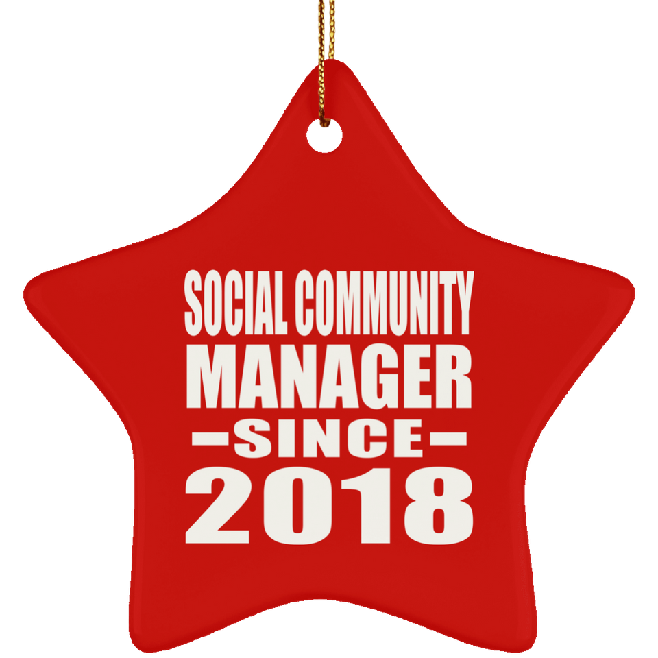Social Community Manager Since 2018 - Star Ornament