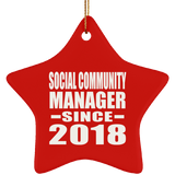 Social Community Manager Since 2018 - Star Ornament