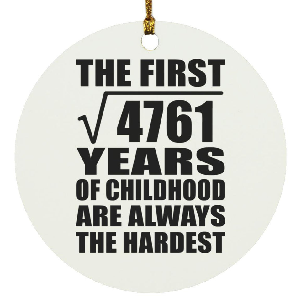 69th Birthday Square Root of 4761 Years of Childhood - Circle Ornament