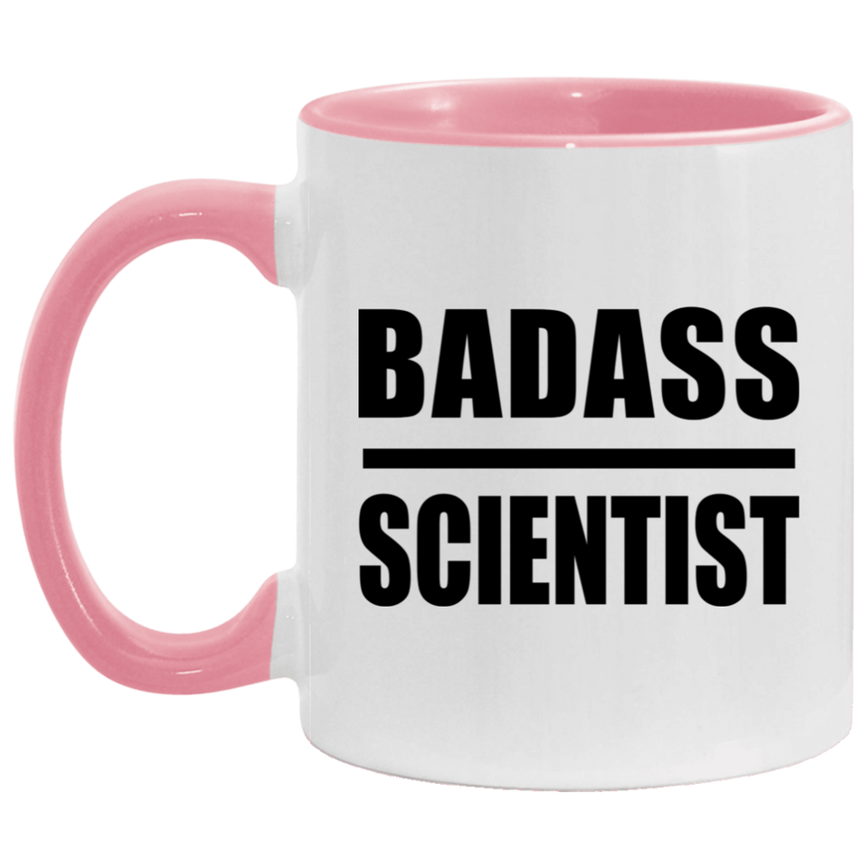 Badass Scientist - 11oz Accent Mug Pink