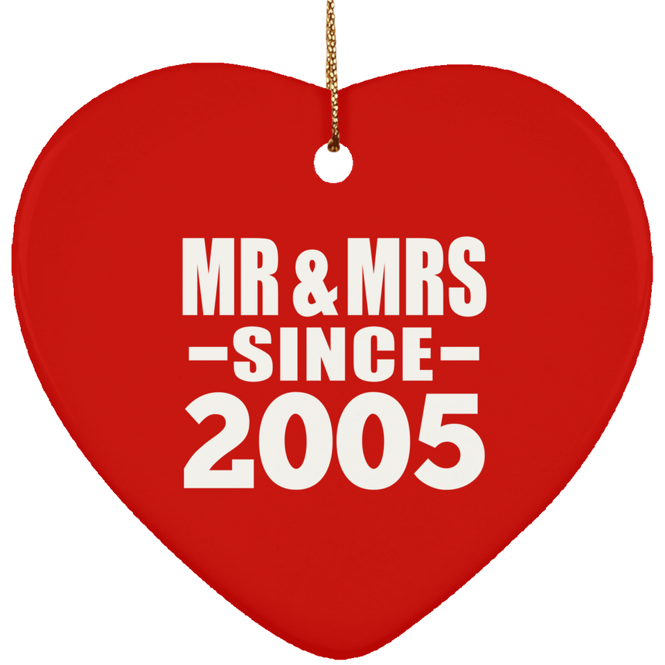 19th Anniversary Mr & Mrs Since 2005 - Heart Ornament