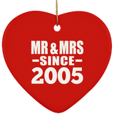 19th Anniversary Mr & Mrs Since 2005 - Heart Ornament