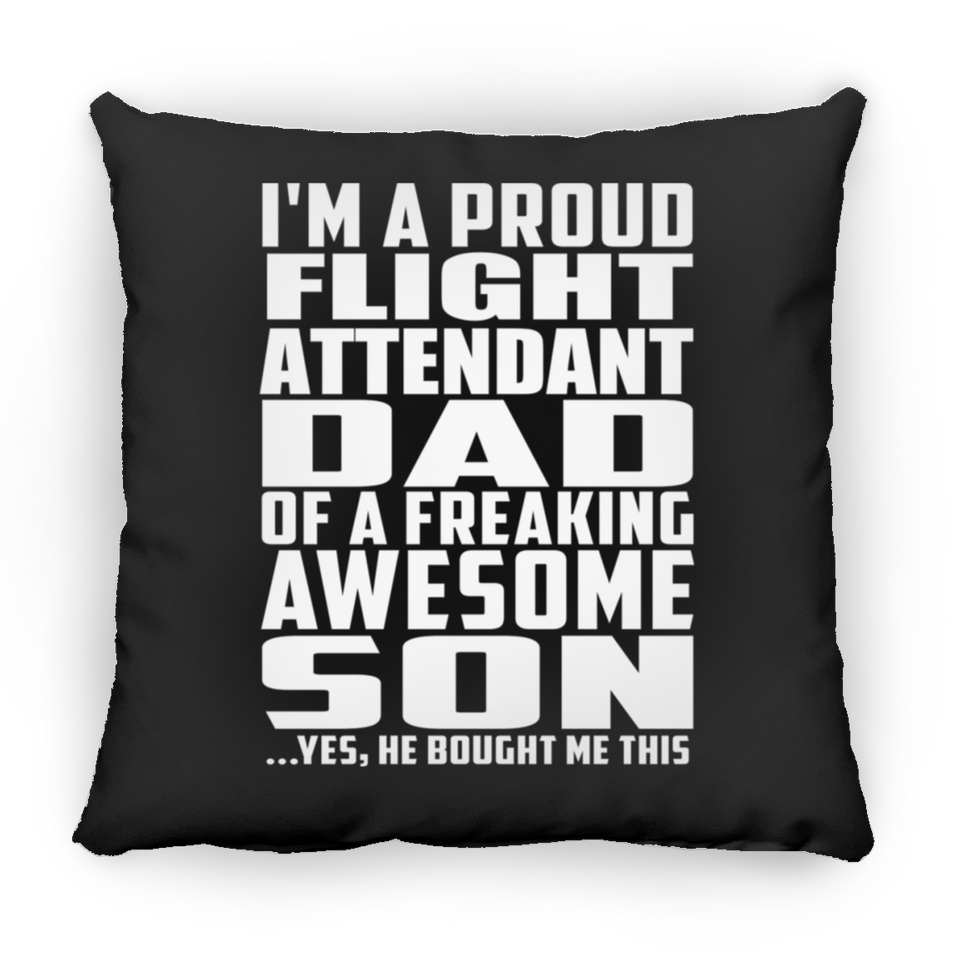 Proud Flight Attendant Dad Of Awesome Son - Throw Pillow Black