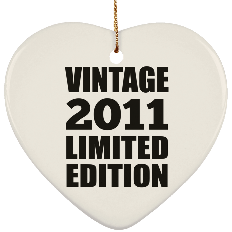 13th Birthday Vintage 2011 Limited Edition - Heart Ornament