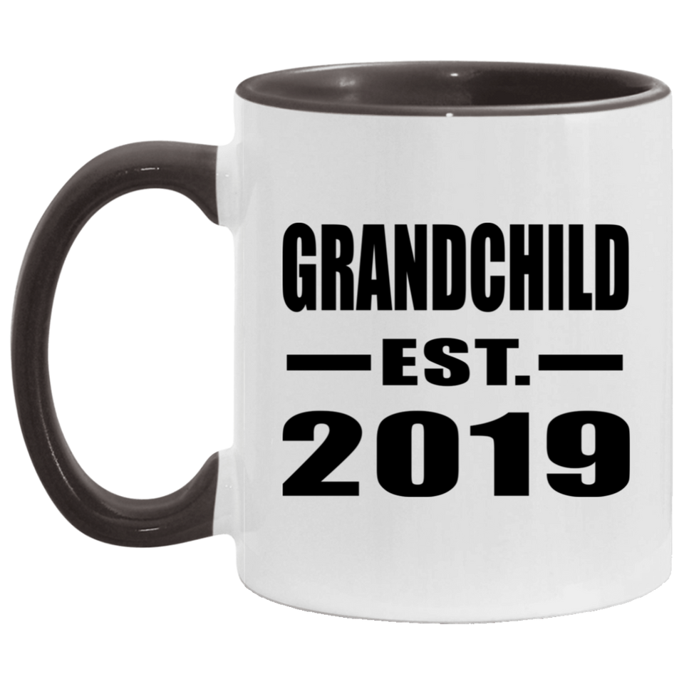 Grandchild Established EST. 2019 - 11oz Accent Mug Black