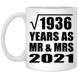 44th Anniversary Square Root of 1936 Years As Mr & Mrs 2021 - 11oz Coffee Mug