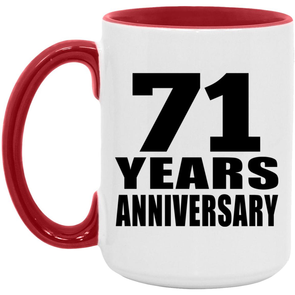 71st Anniversary 71 Years - 15oz Accent Mug Red