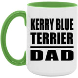 Kerry Blue Terrier Dad - 15oz Accent Mug Green