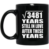59th Anniversary Square Root of 3481 Years Still In Love - 11oz Coffee Mug Black