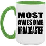 Most Awesome Broadcaster - 15oz Accent Mug Green