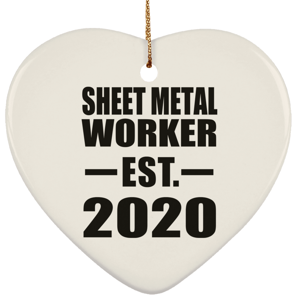 Sheet Metal Worker Established EST. 2020 - Heart Ornament