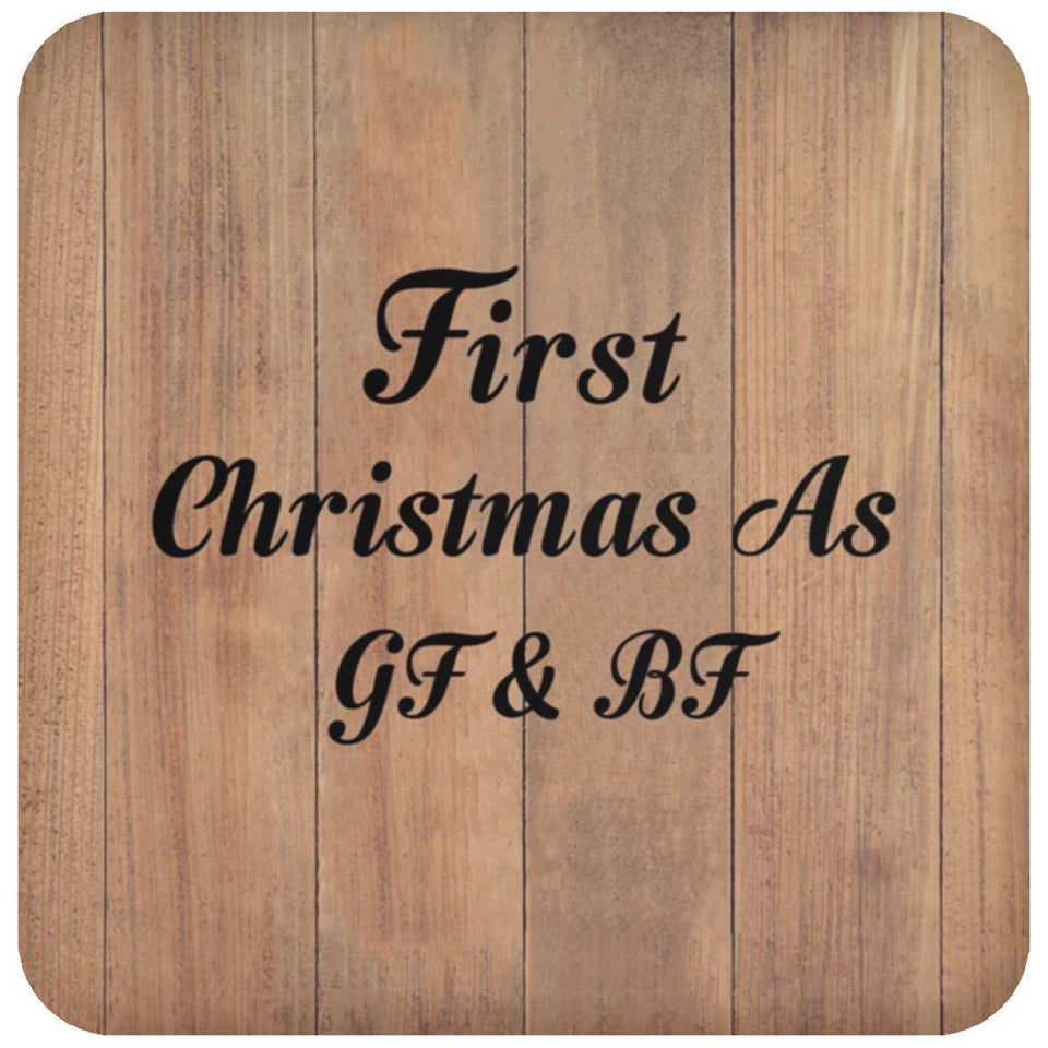 First Christmas As Gf & Bf - Drink Coaster C
