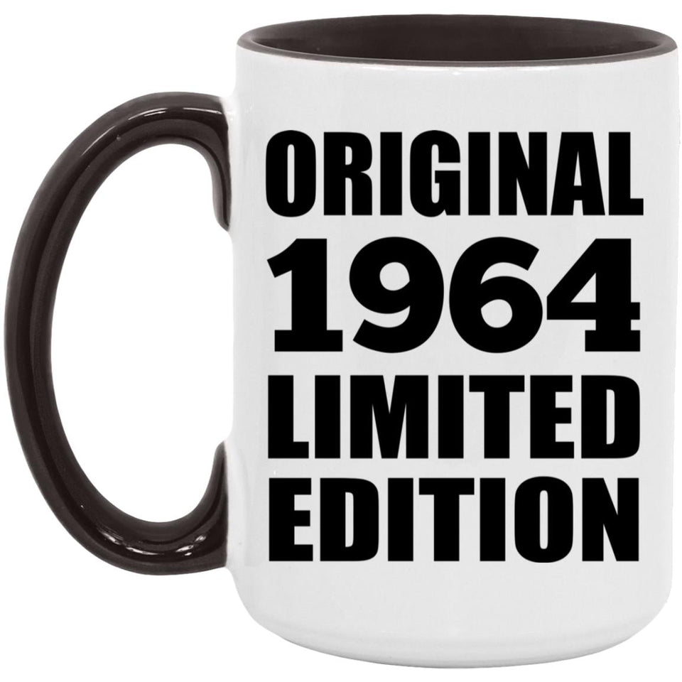 60th Birthday Original 1964 Limited Edition - 15oz Accent Mug Black