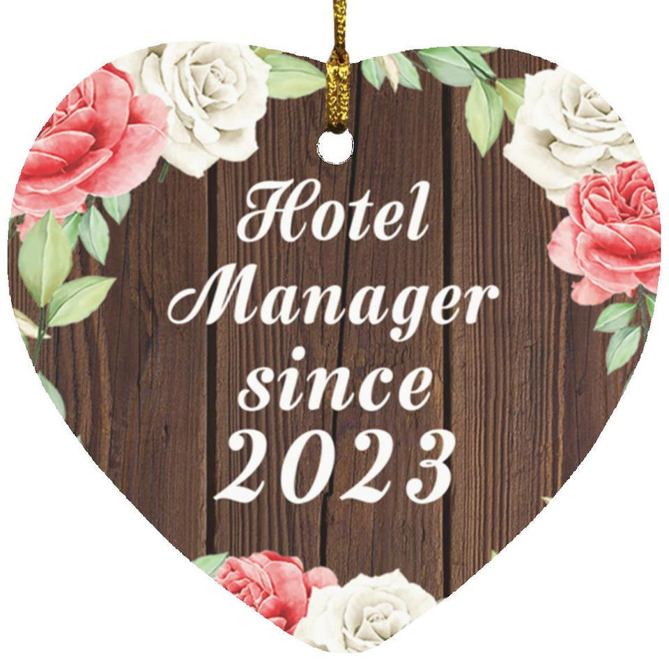 Hotel Manager Since 2023 - Heart Ornament A