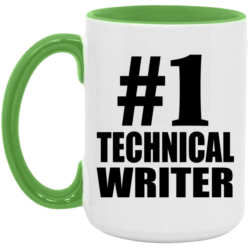 Number One #1 Technical Writer - 15oz Accent Mug Green