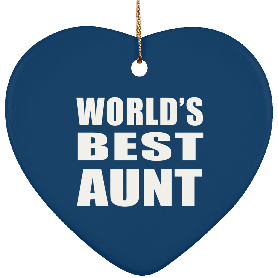 World's Best Aunt - Heart Ornament