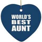 World's Best Aunt - Heart Ornament