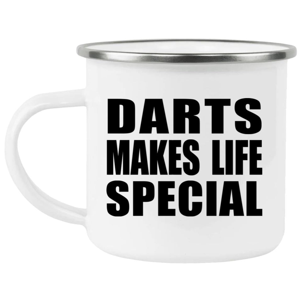 Darts Makes Life Special - 12oz Camping Mug