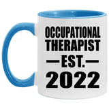 Occupational Therapist Established EST. 2022 - 11oz Accent Mug Blue