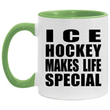 Ice Hockey Makes Life Special - 11oz Accent Mug Green