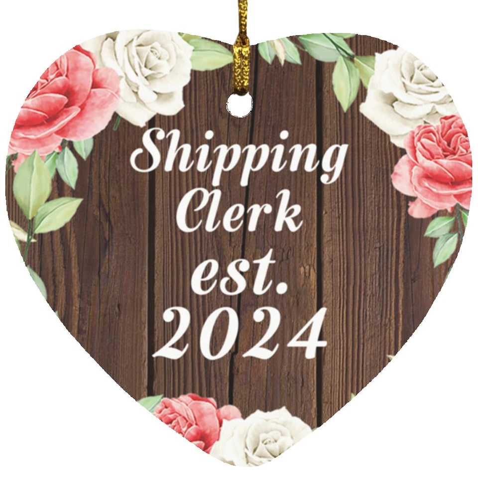 Shipping Clerk Established Est. 2024 - Heart Ornament A