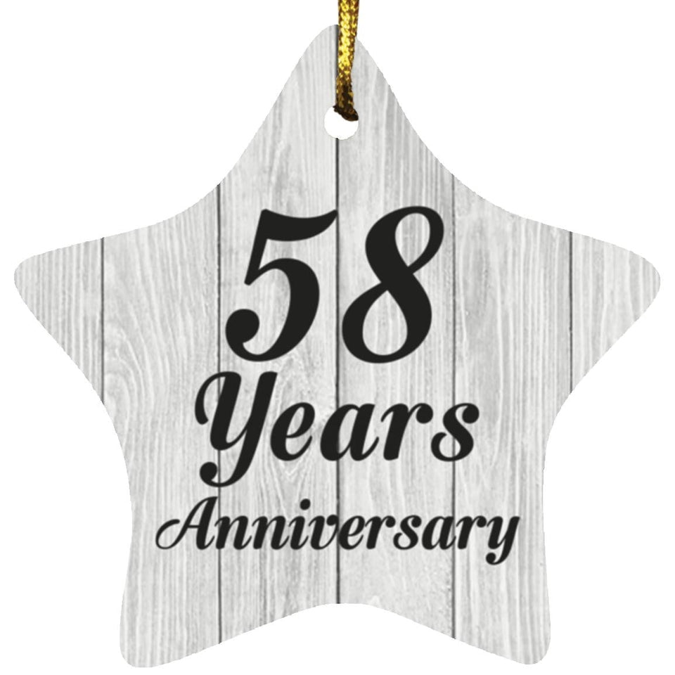 58th Anniversary 58 Years Anniversary - Star Ornament F